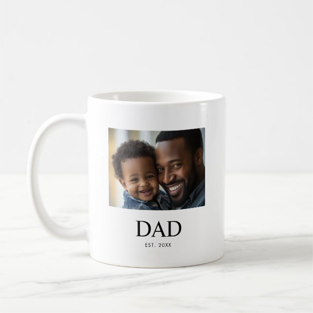 Pappa etablerade svart vit enkel foto  kaffemugg (Vänster)
