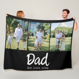 Pappa etablerade vit skrift 3 foto fleecefilt