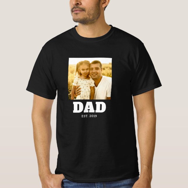 Pappa Etablerat År Foto T-Shirt (Framsida)