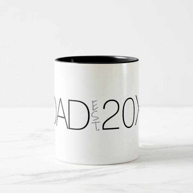 Pappa Etablerat År Modernt Skriptdesign  Två-Tonad Mugg (Center)