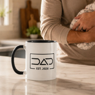 Pappa Etableringsår Modern Typografi Mugg