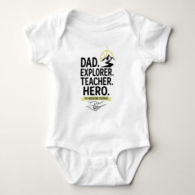 Pappa Explorer Lärare Hjälte T-Shirt | Äventyrlig  (Framsida)