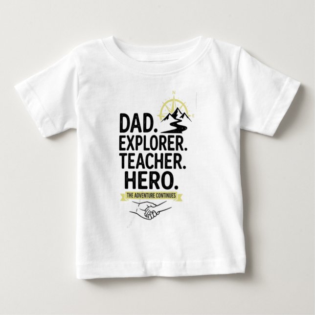 Pappa Explorer Lärare Hjälte T-Shirt | Äventyrlig  (Framsida)