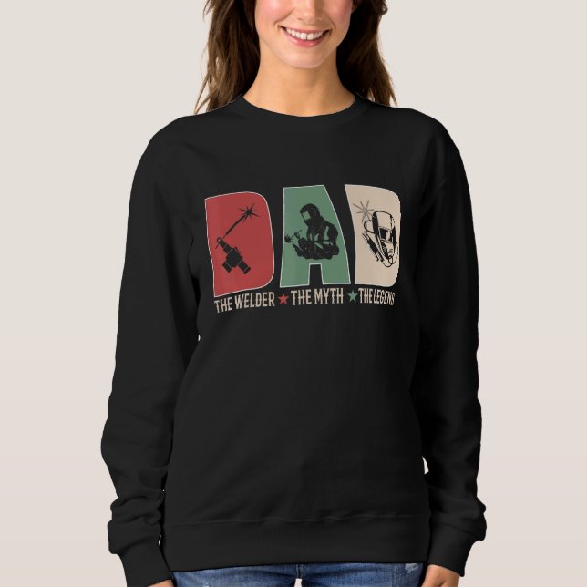 Pappa Fäder Svetsare Myter Legend Kläder T Shirt (Framsida)