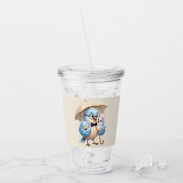 Pappa Fågel Akryl Tumbler Med Sugrör Take Away Mugg