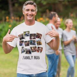 Pappa Family Man Photo Collage Instant Photo Light T Shirt