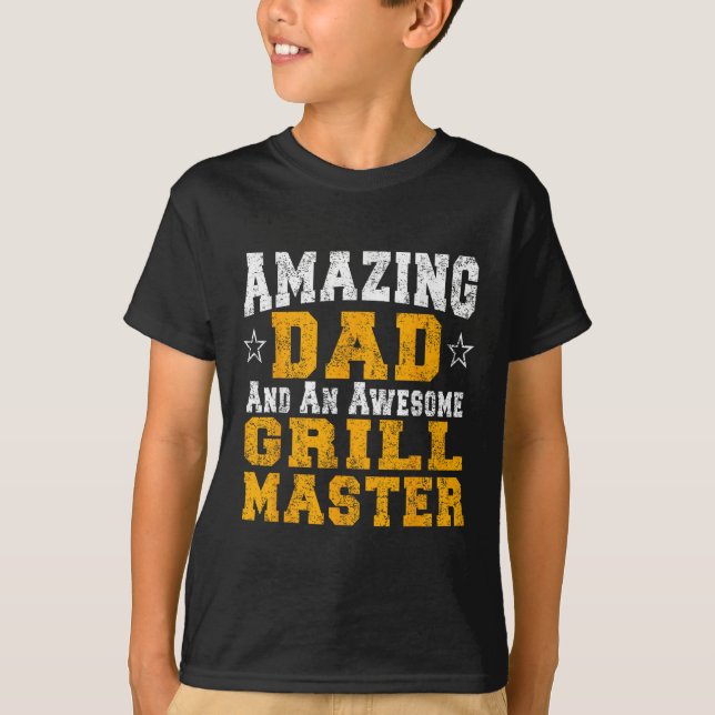 Pappa Far Barbecue Shirt Bbq Grill Master Pit Bos T (Framsida)