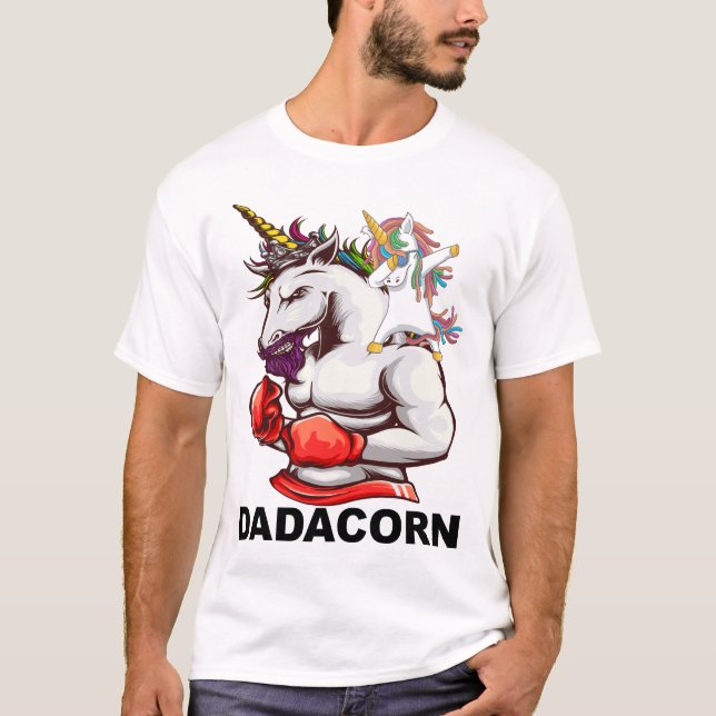 Pappa Far Dadacorn Unicorn Birthday Manar T Shirt (Framsida)
