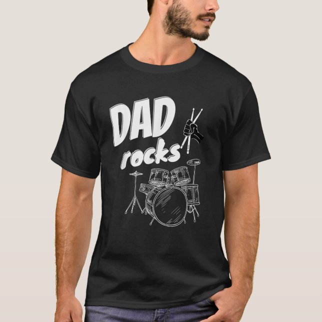 Pappa Far Drum Drum Kit Drums Music Gift Idea T Shirt (Framsida)