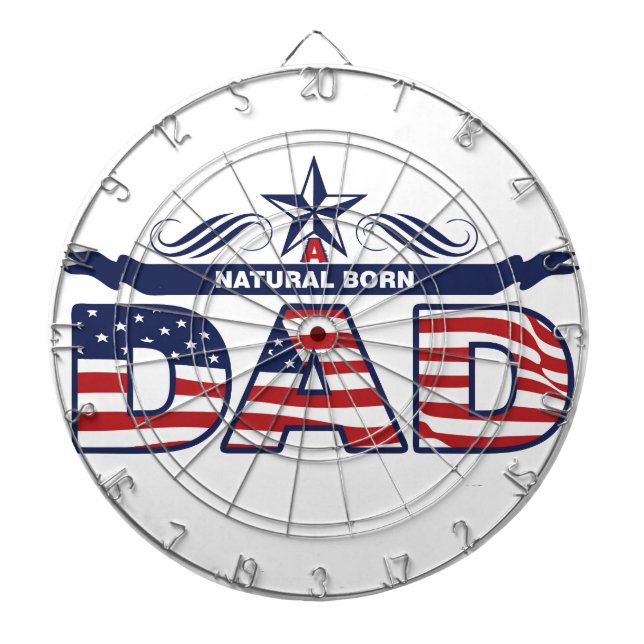 Pappa far, en naturlig född pappa darttavla (Framsidan)
