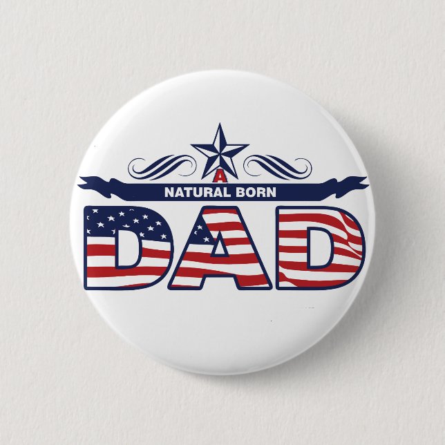 Pappa far, en naturlig född pappa knapp (Framsida)