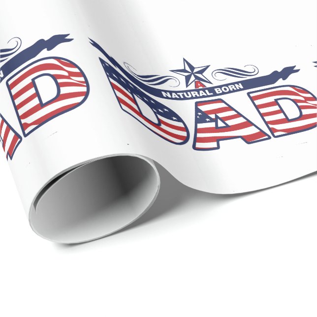 Pappa far, en naturlig född pappa presentpapper (Rullad Hörn)