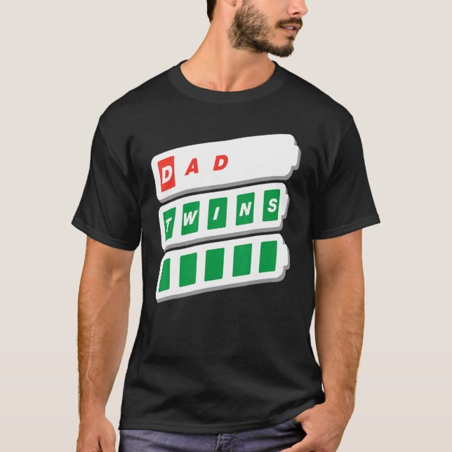 Pappa Far Man Grandpa Funny Low Battery Twillingar T Shirt (Framsida)