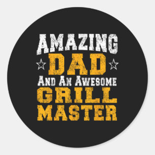 Pappa Far Rbecue Shirt Bbq Grill Master Pit Chef Runt Klistermärke
