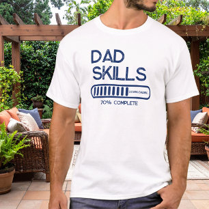 Pappa Färdigheter Laddar Ner Roligt Ny Pappa Blå T Shirt