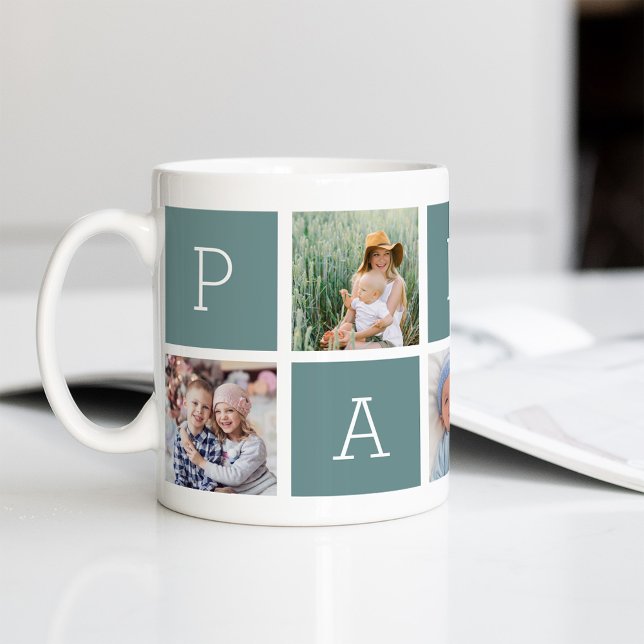 Pappa | Farfar 5 Photo Collage Kaffemugg (Skapare uppladdad)