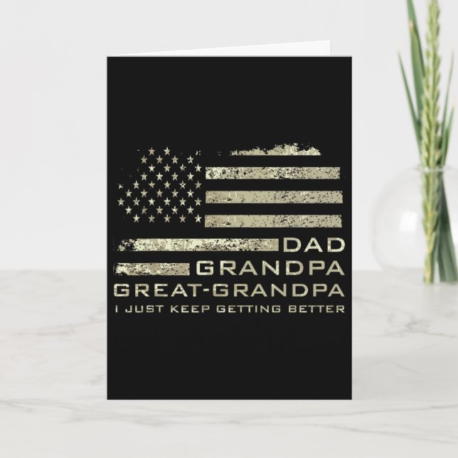 Pappa Farfar Förfader Amerikansk Flagga Faders Dag Kort (Framsida)