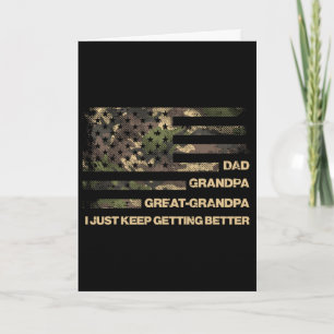 Pappa Farfar Förfader Kamouflage Flagga Fäder Farf Kort