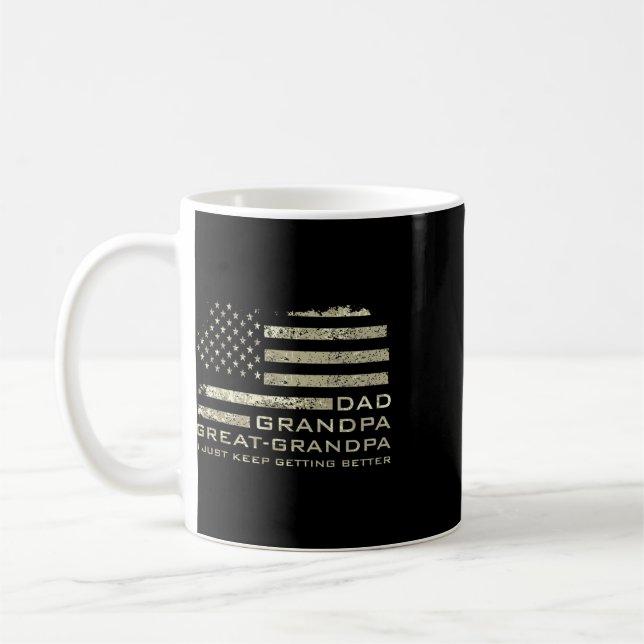 Pappa Farfar Gammelfarfar Amerikansk Flagga Faders Kaffemugg (Vänster)