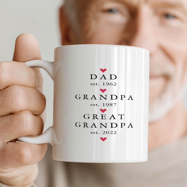 Pappa | Farfar | Gammelfarfar År Est.  Kaffemugg (Skapare uppladdad)
