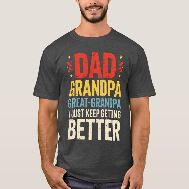 Pappa Farfar Gammelfarfar Bästa Farfar Fäder T Shirt (Framsida)