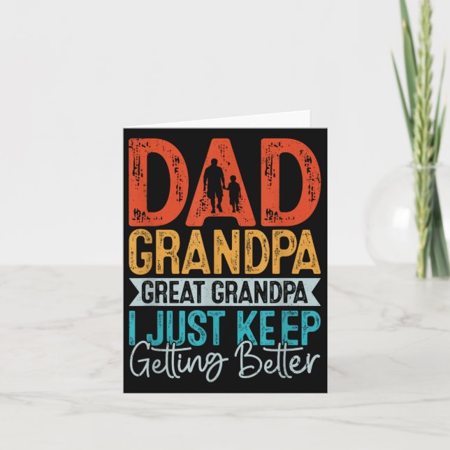 Pappa Farfar Gammelfarfar Jag Bliar Bättre Och Bät Kort (Framsida)