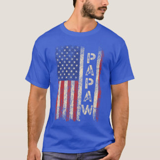 Pappa farfar US amerikansk flagga farfars dag vin T Shirt