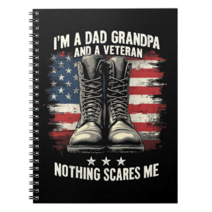 Pappa Farfar Veteran Patriotisk Fars Dag Anteckningsbok