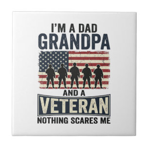 Pappa Farfar Veteran Patriotisk Vintage T-Shirt De Kakelplatta