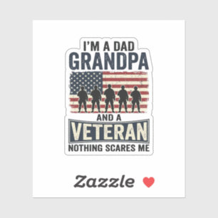 Pappa Farfar Veteran Patriotisk Vintage T-Shirt De Klistermärken