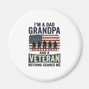 Pappa Farfar Veteran Patriotisk Vintage T-Shirt De Magnet