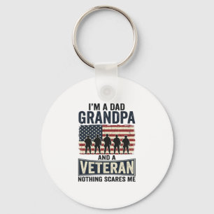 Pappa Farfar Veteran Patriotisk Vintage T-Shirt De Nyckelring