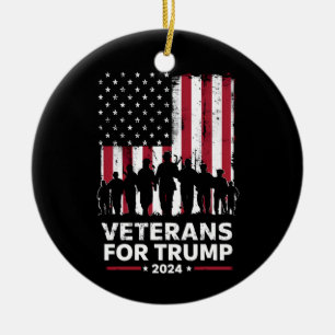 Pappa Farfar Veteraner För Trump 2024 Amerikansk F Julgransprydnad Keramik