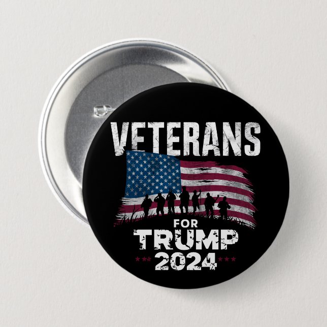 Pappa Farfar Veteraner För Trump 2024 Amerikansk F Knapp (Framsida & baksida)