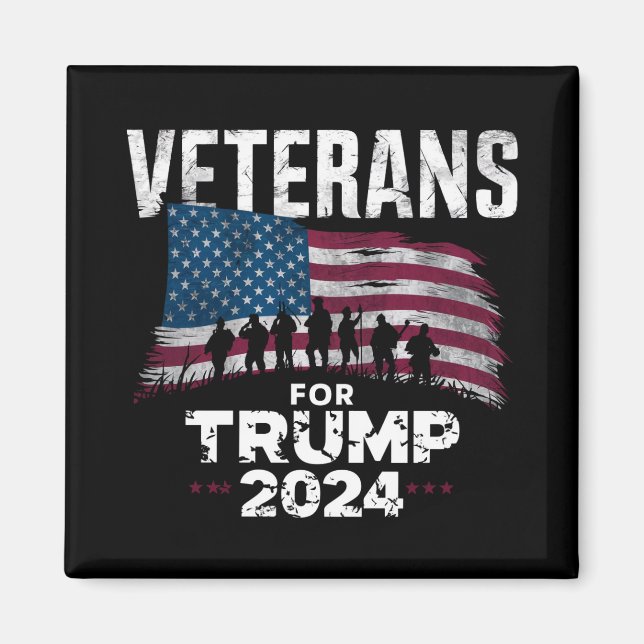 Pappa Farfar Veteraner För Trump 2024 Amerikansk F Magnet (Framsidan)