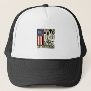 Pappa Farfar Vintage Patriotisk Familj T-Shirt Des Keps