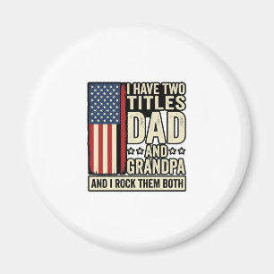 Pappa Farfar Vintage Patriotisk Familj T-Shirt Des Magnet