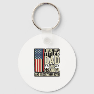 Pappa Farfar Vintage Patriotisk Familj T-Shirt Des Nyckelring