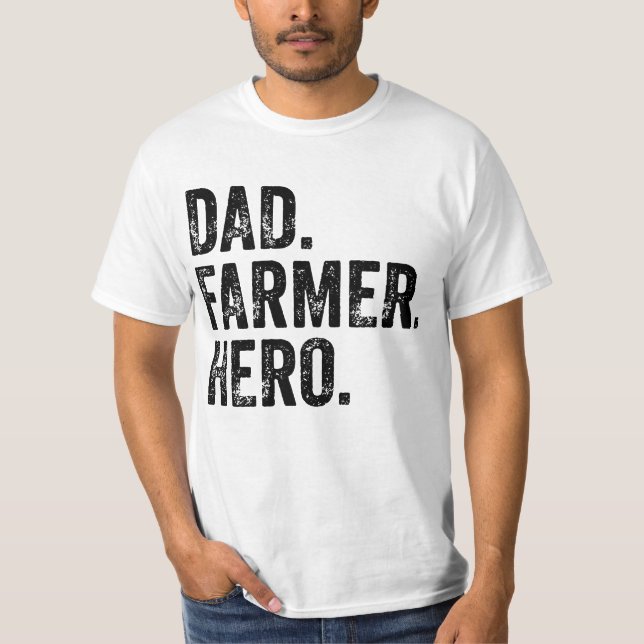 Pappa Farmer Hero Fars dag T Shirt (Framsida)