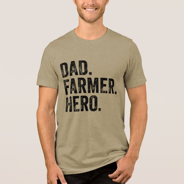 Pappa Farmer Hero Fars dag T Shirt (Framsida)