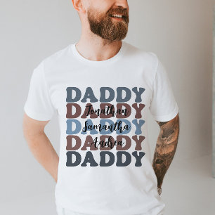 Pappa Fars dag Anpassningsbar Kids Namn Retro T Shirt