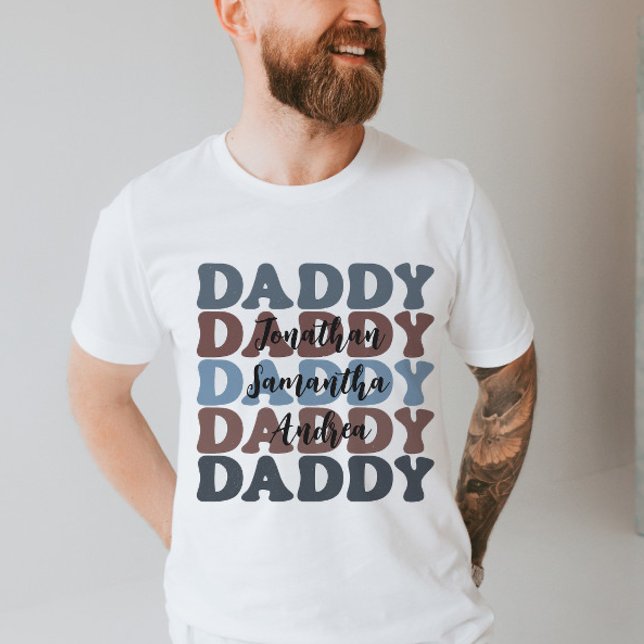 Pappa Fars dag Anpassningsbar Kids Namn Retro T Shirt (Skapare uppladdad)