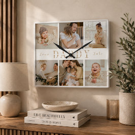 "Pappa" Fars dag Barn Collage Väggur