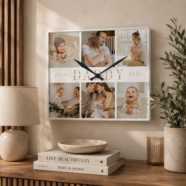 "Pappa" Fars dag Barn Collage Väggur (Skapare uppladdad)