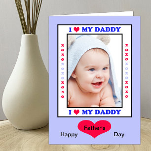 Pappa Fars dag Card - jag älskar min pappa Photo Kort