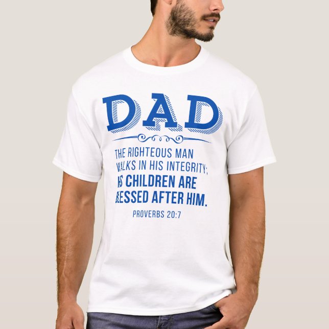 Pappa - Fars dag Christian Scripture T Shirt (Framsida)
