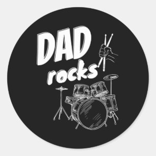 Pappa Fars dag Drum Kit Drums Music Runt Klistermärke