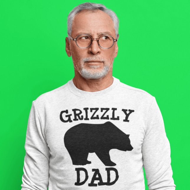 PAPPA Fars dag GRIZLY PAPPA t-shirts Lång Ärmad Tröja (Skapare uppladdad)