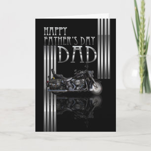 Pappa Fars dag-kort med motorcykel Kort