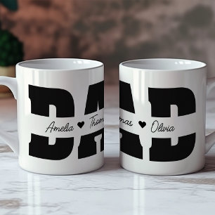 Pappa Fars dag med Barns Namn Kaffemugg
